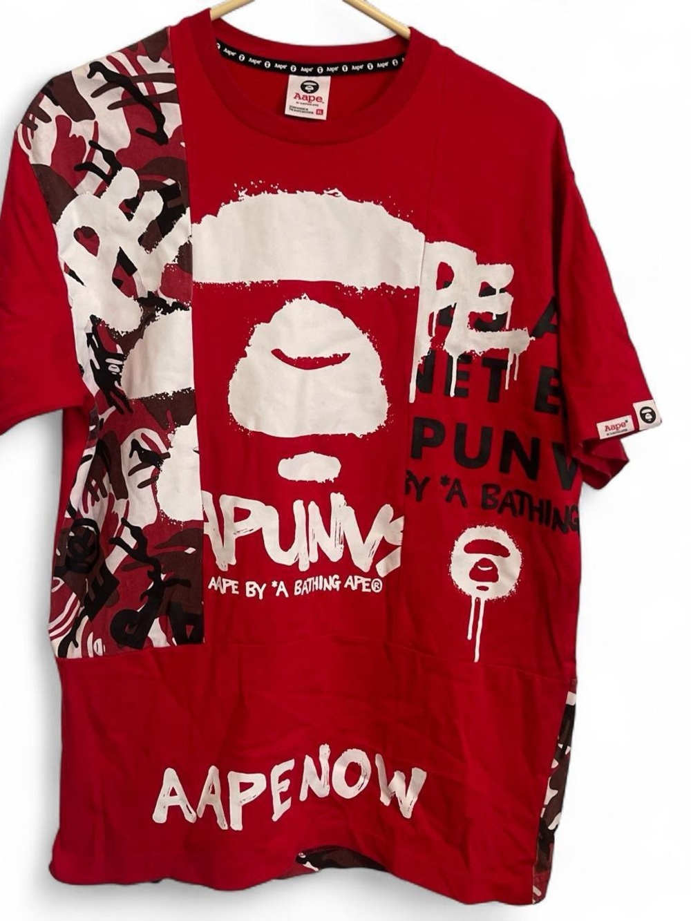 Red AAPE by *A bathing ape Graphic Logo Tee
